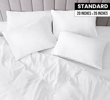 Utopia Bedding Standard Pillow Cases - Soft Brushed Microfiber - Pack of 4 | 20 X 26 Inches - White
