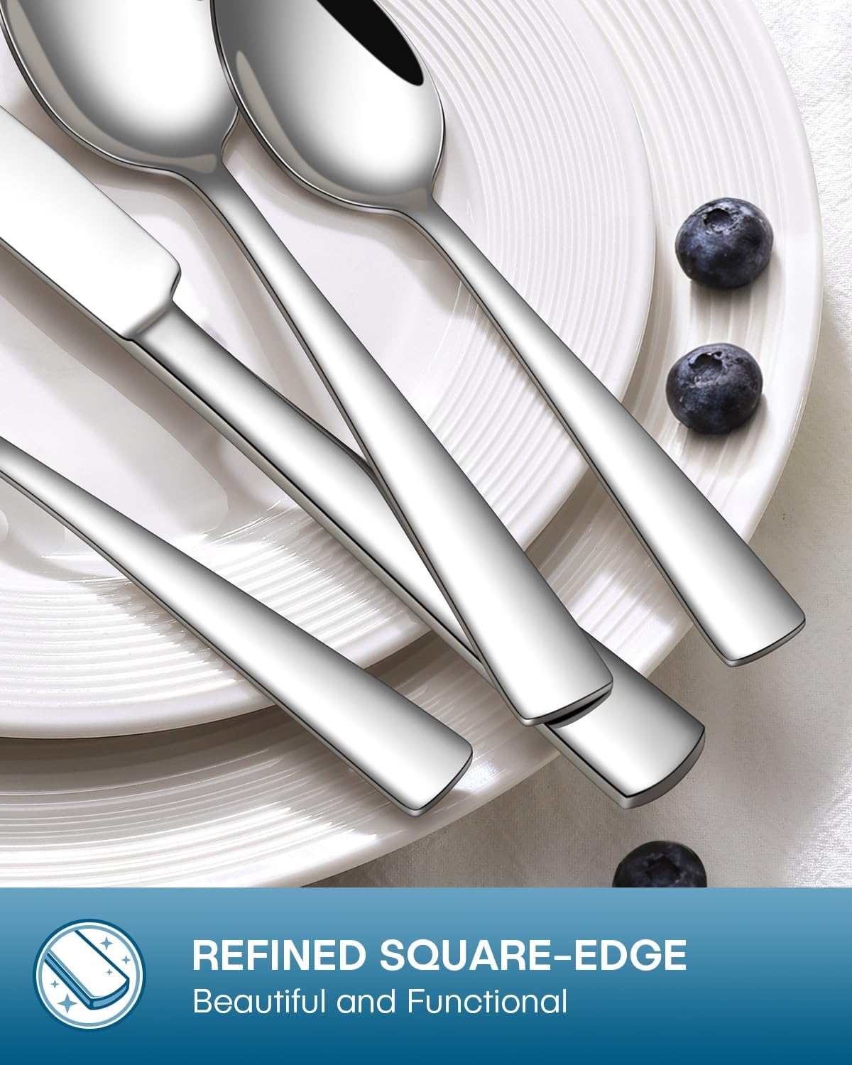 Stapava 20-Piece Silverware Set - Food-Grade Stainless Steel Flatware for 4 | Mirror Polished, Dishwasher Safe