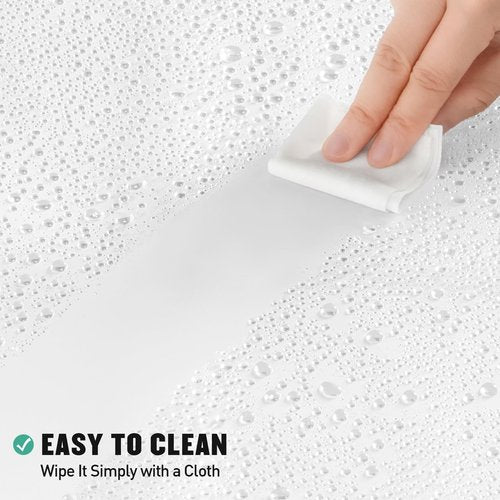 MitoVilla White Peva Shower Curtain Liner, Simple Plastic Shower Curtains Liner for Modern Neutral Hotel Bathroom Decor, Waterproof Bathroom Shower Liner, 72" W x 72" H
