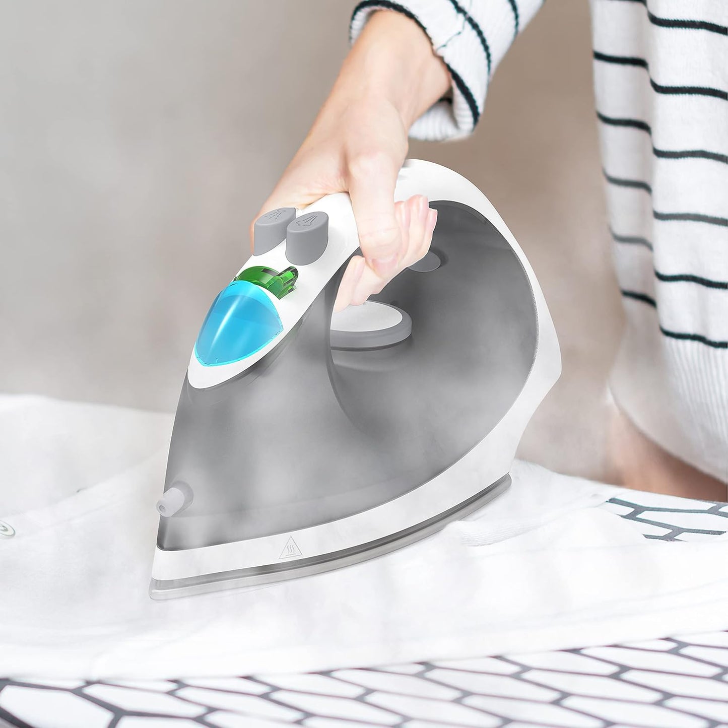 Steamfast SF-760 Portable Cordless Steam Iron - Non-Stick Sole Plate with Carrying Case | White