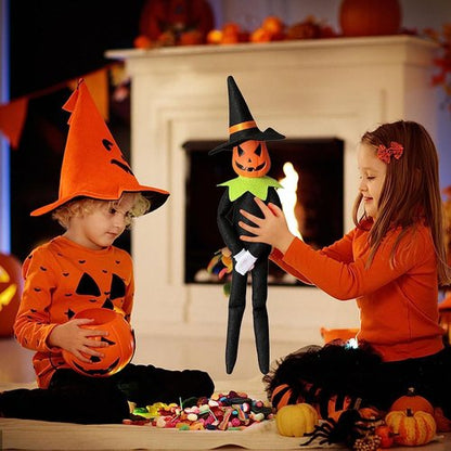 Danoni 14-Inch Handmade Halloween Pumpkin Elf Doll | Festive Tabletop Decoration (Green)