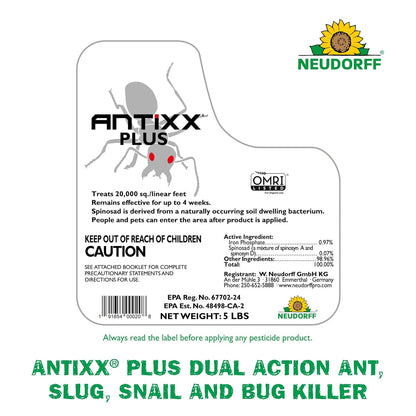 Neudorff ANTIXX Plus Ant & Insect Control Granules - Organic Pest Solution for Gardens | 4 lbs