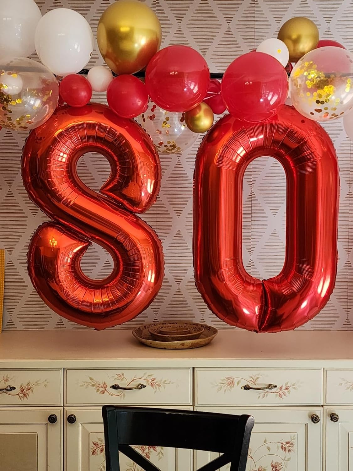 Number 0 Balloons - 40 Inch Red Number Balloons for Birthday, Wedding & Baby Shower Decor