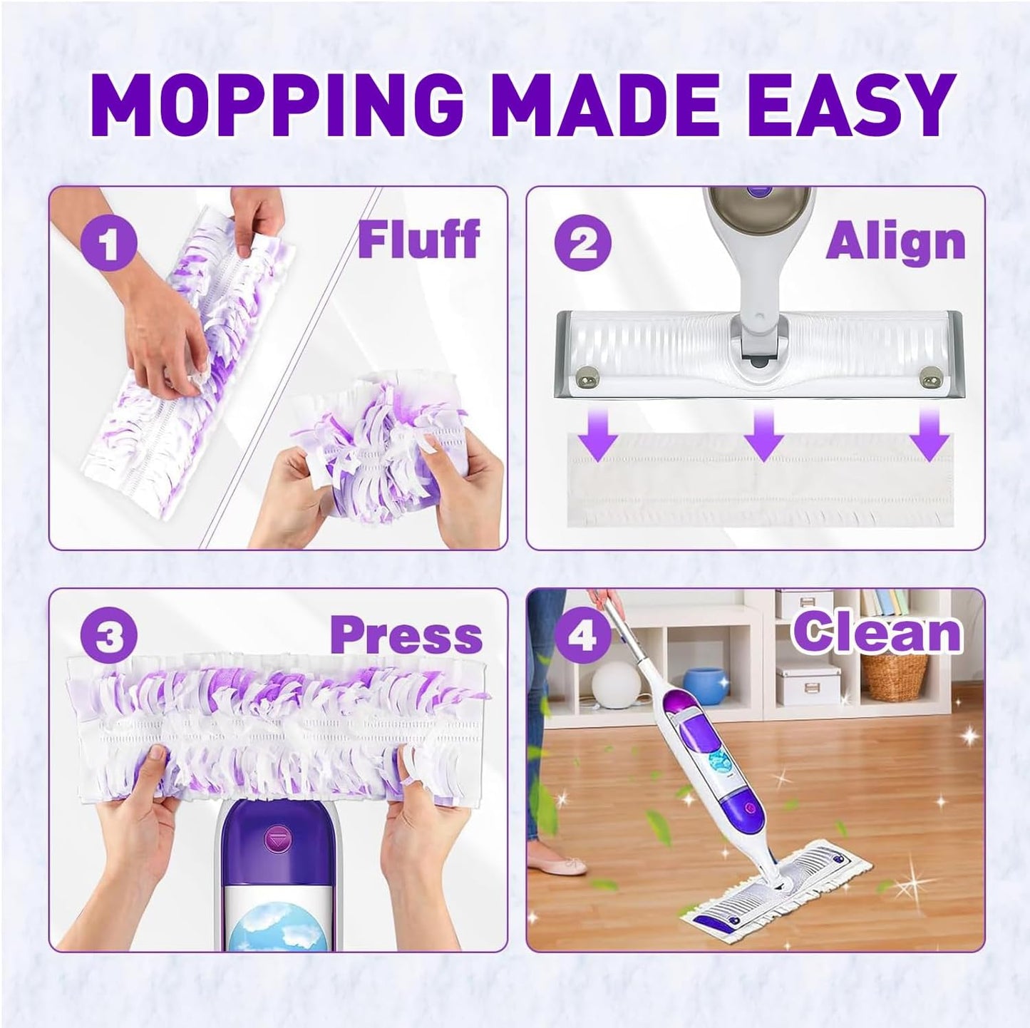 Power Mop Pads - Multi-Surface Refills for Swiffer Power Mop | 20 Disposable Pads Included