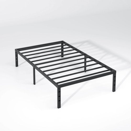 NEW JETO Metal Bed Frame,Twin Size Bed Frame with Storage Space,Heavy Duty Sturdy Mattress Foundation,Easy Assembly,No Box Spring Needed, Black,18 Inch,Twin