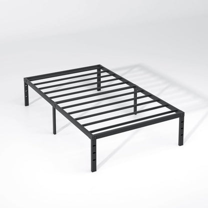 NEW JETO Metal Bed Frame,Twin Size Bed Frame with Storage Space,Heavy Duty Sturdy Mattress Foundation,Easy Assembly,No Box Spring Needed, Black,18 Inch,Twin