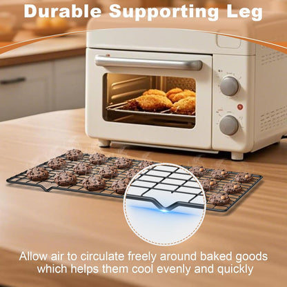 TOPCJ Cooling Rack Set - 2PCS Heavy Duty Stainless Steel Baking Racks | 10”x15” Non-Stick Design for Grilling & Roasting