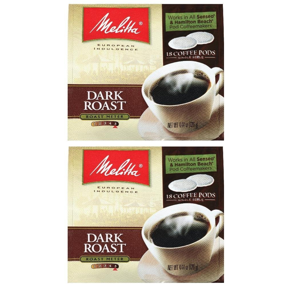 Melitta Dark Roast Soft Pod Pack 18 Count (Pack of 2)