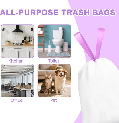 Regine Switzerland 100Ct Lavender Scented Trash Bags - Odor Resistant 4 Gallon Drawstring Bags