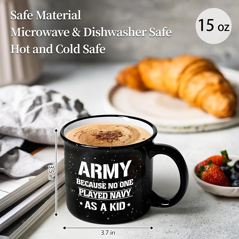 Army Gifts for Men 15 Oz Coffee Mug - This Variation: Black