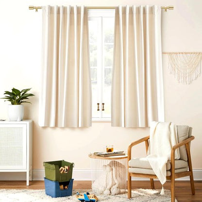 Gold Curtain Rod | Adjustable 28-48 Inch with 2 Brackets | Easy Installation for Living Room & Bedroom