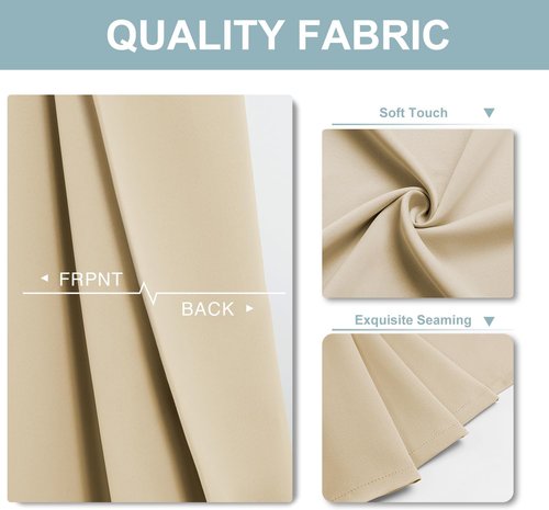 ChrisDowa Blackout Curtains - Extra Wide Thermal Insulated Grommet Panels | Biscotti Beige, 70 x 84 Inch