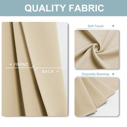 ChrisDowa Blackout Curtains 63 inches Long for Bedroom - 2 Panels Set Grommet Thermal Insulated Room Darkening Curtains for Living Room (Biscotti Beige, 42 x 63 Inch)