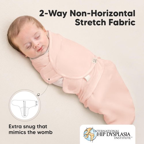 3-Pack Organic Baby Swaddle Sleep Sacks - Swaddles for Newborns, Infant 3-6 Months, Baby Girls, Boys, Soft & Snug Newborn Sleep Sack, Nursery Swaddling Blankets (Angelic, L)