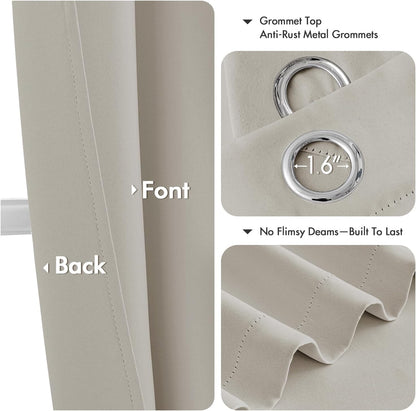MIULEE Blackout Curtains - Thermal Insulated Room Darkening Drapes for Bedroom | 40 x 45 Inches, 2 Panels