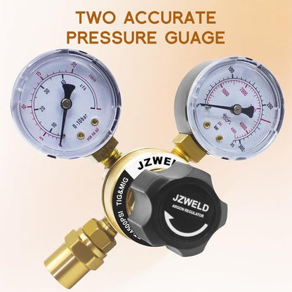 American Standard Welding Argon Regulator with 6.6 Feet Gas Hose, Argon Gauges Gas Welding Regulator For TIG And MIG, CGA580 Inlet Connection, 0-4500PSI
