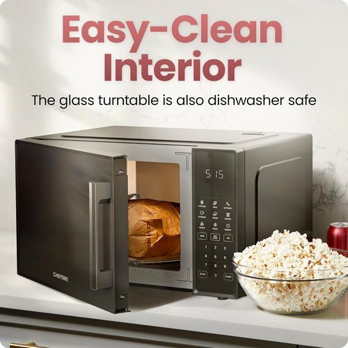 Chefman Microwave Oven - 1.1 Cu. Ft. 1000 Watts with 10 Power Levels & 6 Cooking Presets - Black