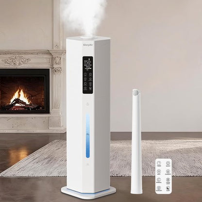 GloryAir Humidifier - 2.38 Gal Top Fill Cool Mist for Large Rooms | 120-Hour Run Time, Auto Mode, 7-Color Light