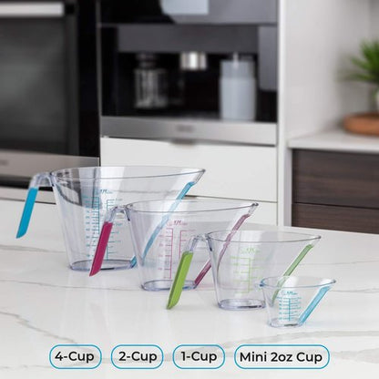 KPKitchen 4-Piece BPA-Free Liquid Measuring Cups Set - Mini to 4 Oz Sizes for Precise Measurements