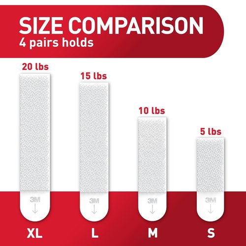 Command 20 lb XL Heavyweight Picture Hanging Strips - Damage-Free Home Decor Hangers | 20 Pairs (40 Strips)