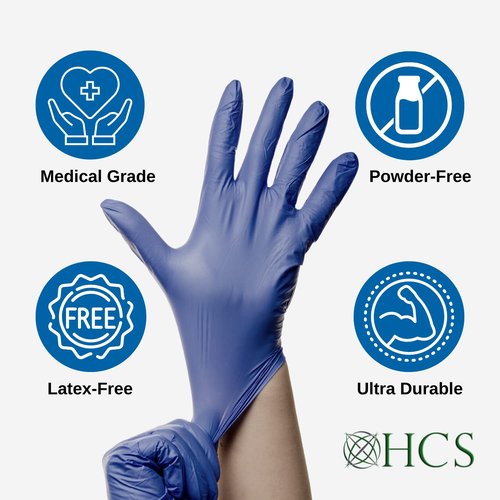 HCS 250 Nitrile Gloves - Disposable & Latex-Free | Enhanced Protection for Sensitive Skin - Medium, 4 Mil