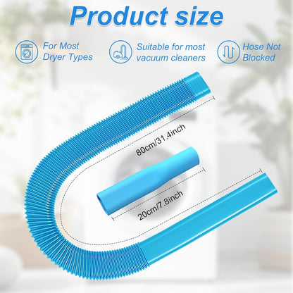 Skiennix Dryer Vent Cleaner Kit - Universal Vacuum Hose Attachment for Lint Removal | Fits All Vacuums (Blue)