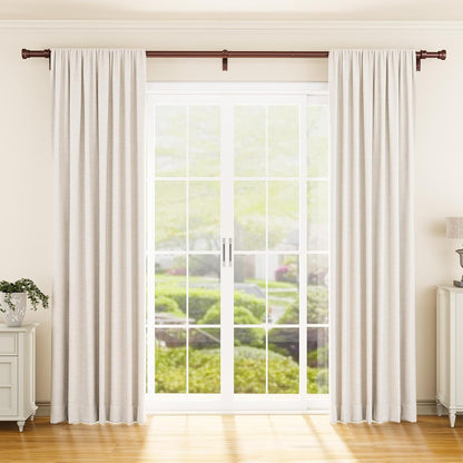 YaFex Heavy Duty Curtain Rods - Adjustable 32-144 Inch | Modern Bronze Window Treatment