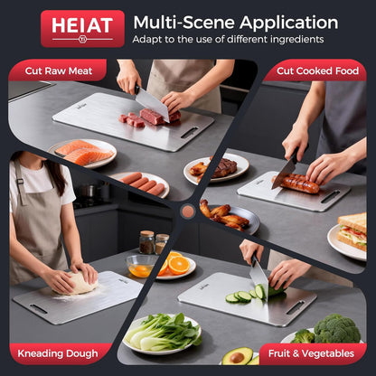 Titanium Cutting Board Set - 100% Pure Non-Toxic Double-Sided Kitchen Boards | Includes 3 Sizes