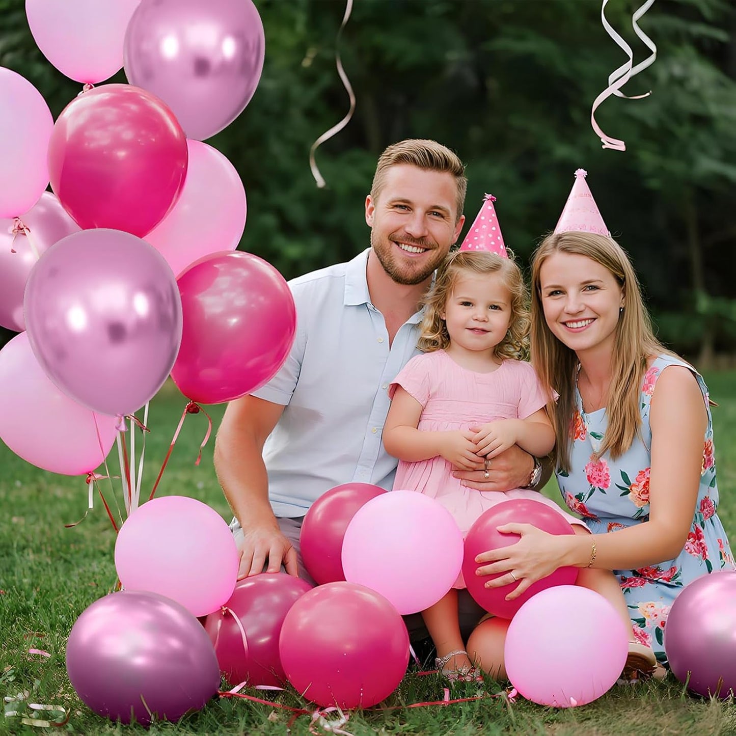 Skiennix 12-Inch Pink Balloons - Hot Metallic & Light Pink for Birthday, Wedding & Baby Shower Decor