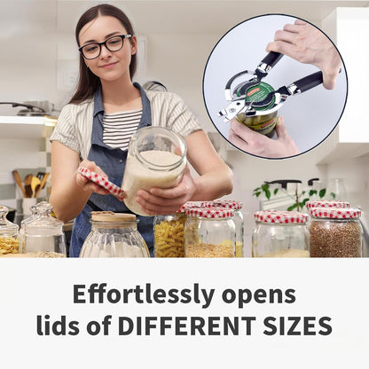 Skiennix Multi Jar Opener - Stainless Steel Lid Tool for Seniors with Arthritis | Easy Grip Design