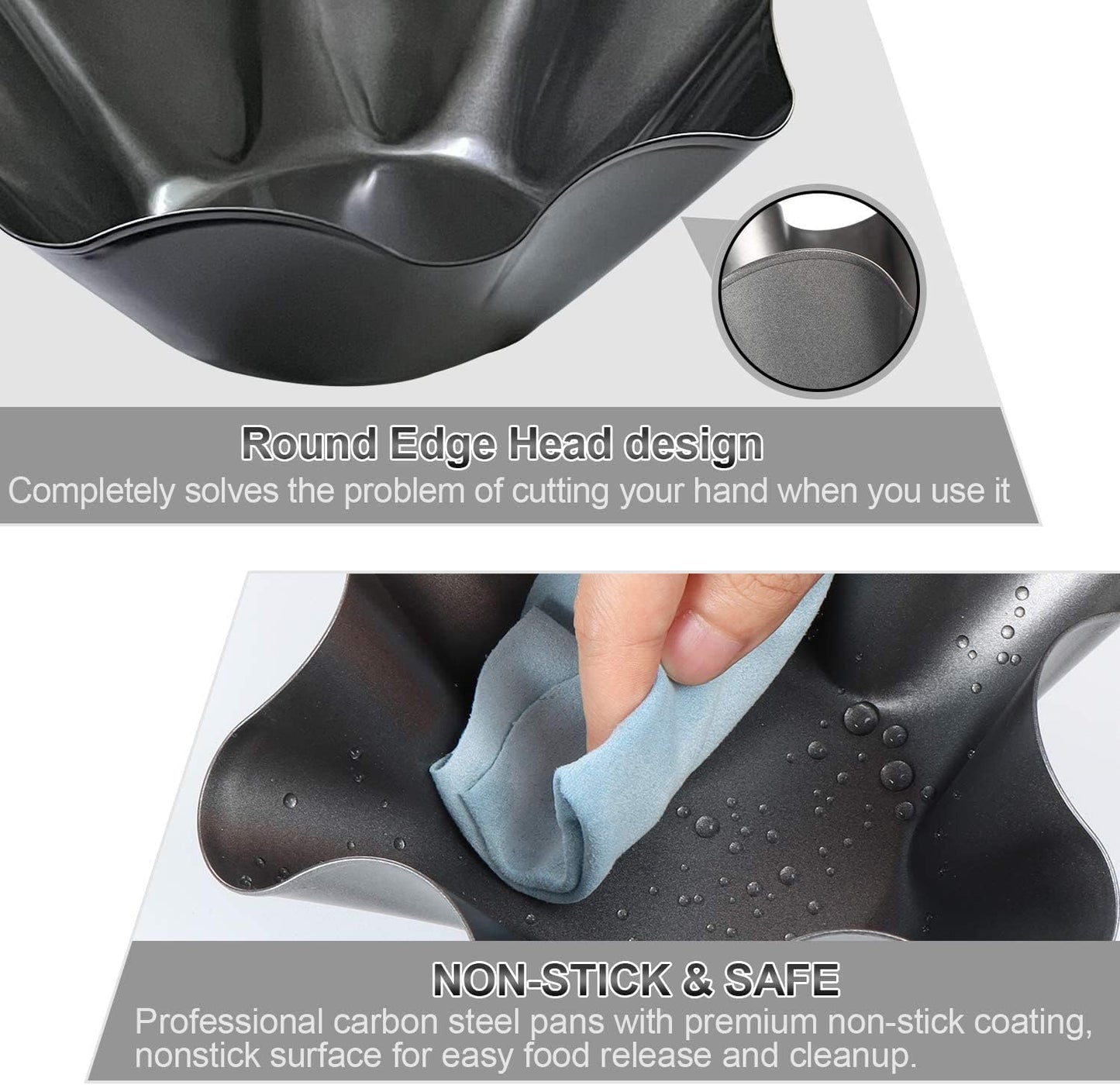 Skiennix Taco Shell Bowl Maker - 3 Pack Nonstick Carbon Steel Tortilla Molds | 8.4" Baking Pans for Tostadas