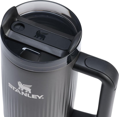 STANLEY Quencher H2.0 Tumbler - 30 oz Insulated Stainless Steel Cup with Handle & Straw | Fluted Black