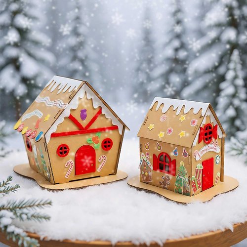 JeVenis Gingerbread House Craft Kit - DIY 3D House Building Kit for Kids | Perfect for Christmas & New Year Decor