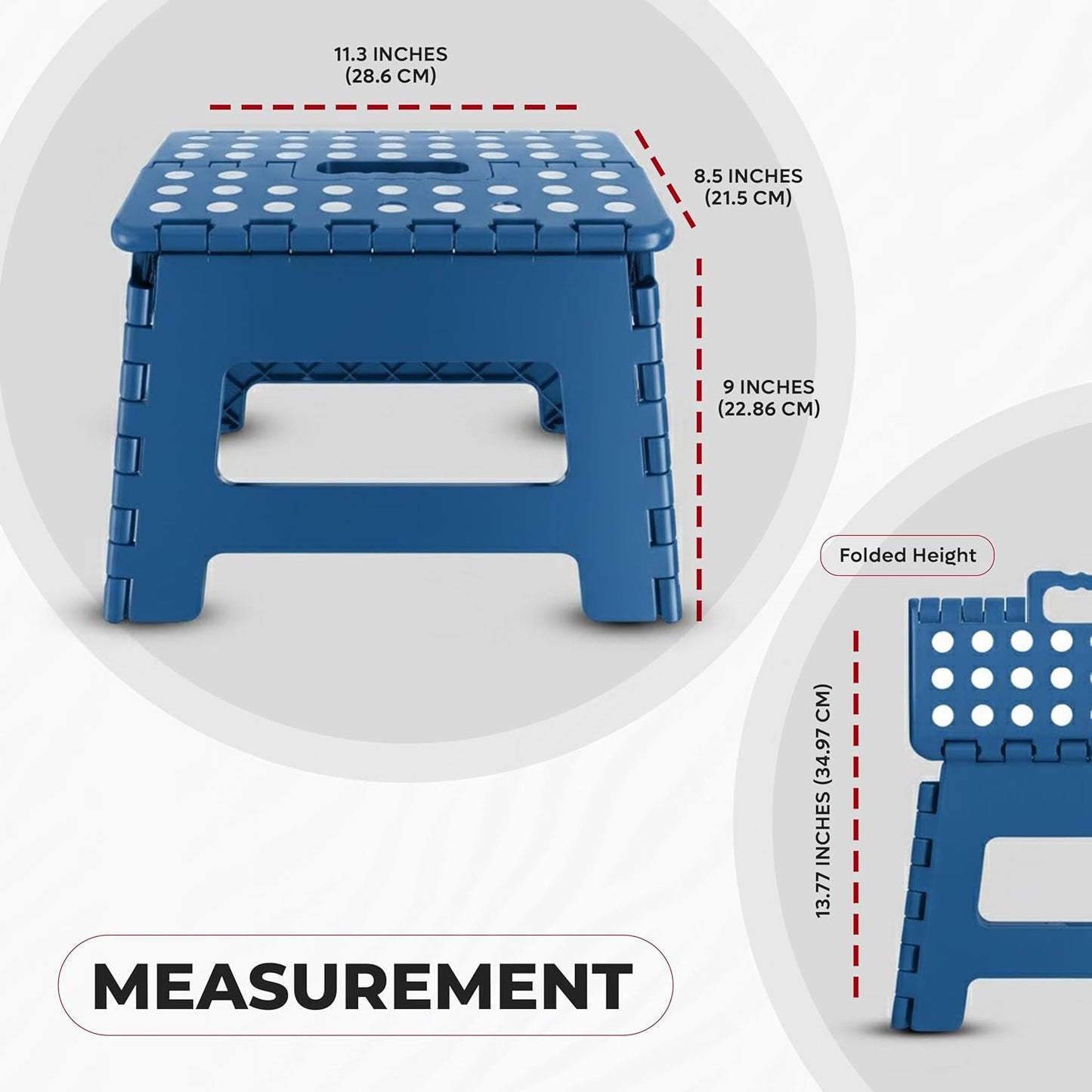 Utopia Home Folding Step Stool - 9-Inch Anti-Slip Collapsible Design - Supports Up to 300 lbs - Blue