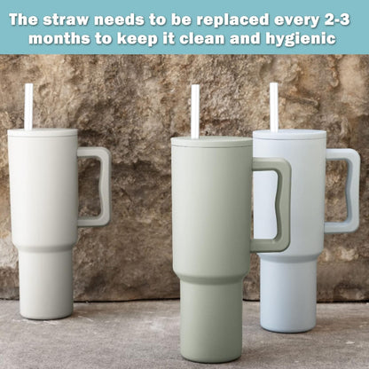 Simple Modern Reusable Straws - Clear Plastic Replacement Straws for 40 oz Tumblers | 4 Pack with Cleaner Brush