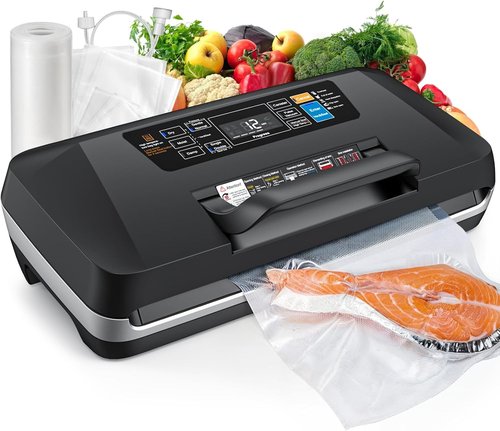 Commercial Food Vacuum Sealer Machine by [Brand Name] - 10-in-1 Automatic Sous Vide & Meal Prep | 230W Power, Double Heat Seal, Built-in Cutter & Starter Kit