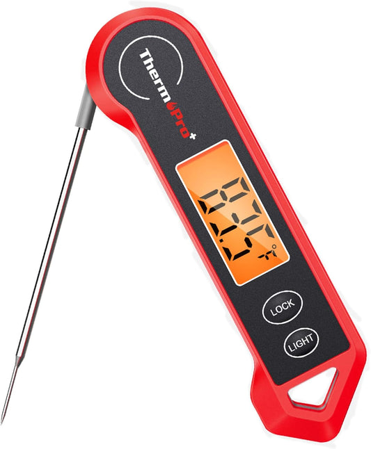 TempPro Waterproof Digital Meat Thermometer - Ambidextrous Backlit & Motion Sensing for BBQ, Grilling & Cooking