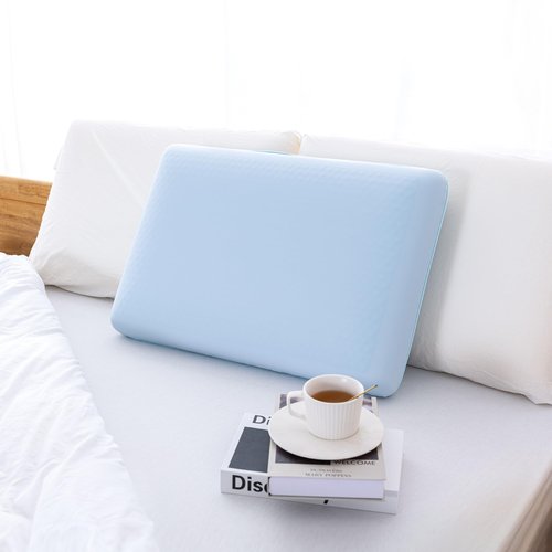 EGOHOME Cooling Gel Memory Foam Pillow - Reversible Cooling Cover, Neck Support for Side, Back and Stomach Sleepers, Removable & Machine Washable, All-Season Comfort, Standard Size, Blue