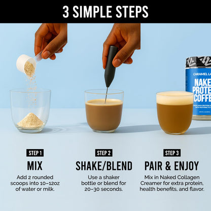 NAKED Caramel Latte Protein Coffee - Delicious Keto-Friendly Iced Protein Shake, 17 Servings