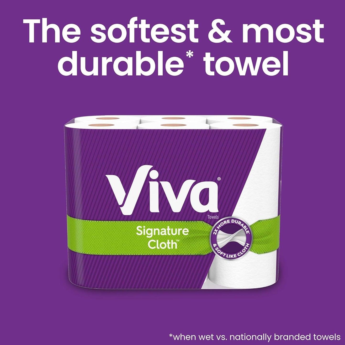 Viva Signature Cloth Paper Towels - 6 Double Rolls | 12 Single Rolls | 94 Sheets Per Roll