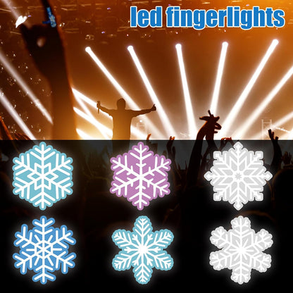 Tuanse 36 Pcs Snowflake Finger Lights - Glow in The Dark Party Favors for Kids | Winter Birthday Supplies