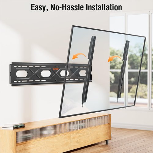 ELIVED Heavy Duty TV Mount for Most 50-120 Inch tvs Up to 220 lbs, Fixed Wall Mount Fits 16"/24"/ 32"/36" Studs, Low Profile TV Bracket up to VESA 950x600mm, 1.1" Space Saving