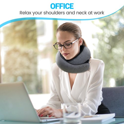 KFXFENQ Travel Pillow, 360°Memory Foam Neck Pillow Airplane, Travel Pillows for Airplanes, Airplane Pillow, Soft Neck Pillow Stowable U-Shaped Pillow (Grey)