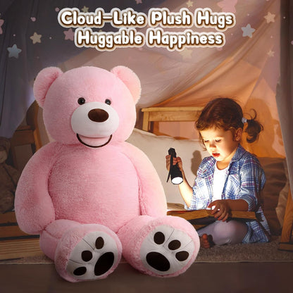 MorisMos Giant Teddy Bear - 51-Inch Plush Stuffed Animal with Big Footprints | Perfect Gift in Pink