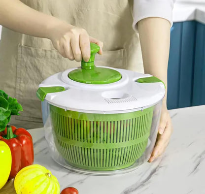 Skiennix Large 5 Qt Salad Spinner - Quick & Easy Lettuce Washer with Colander & Drain Bowl, BPA Free