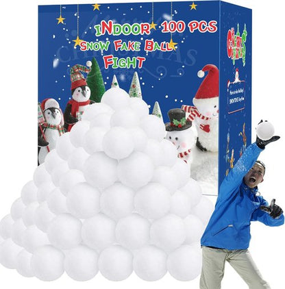 Homiar Snow Fake Balls - 100 PCS Soft Artificial Snow Toy Balls for Indoor & Outdoor Fun | Winter Party Decorations