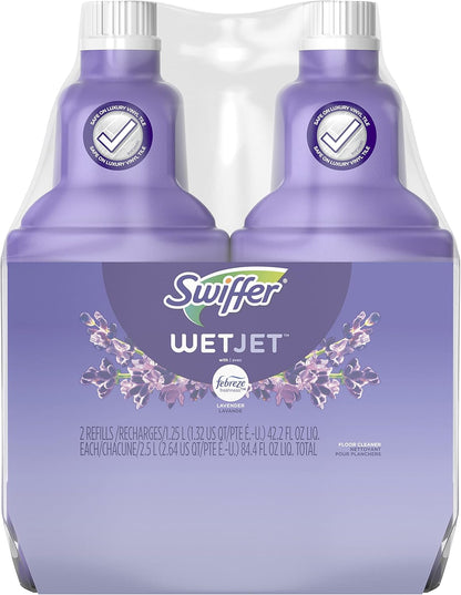 Swiffer WetJet Multi-Purpose Floor Cleaner Solution - Febreze Lavender Scent, 1.25L (Pack of 2)
