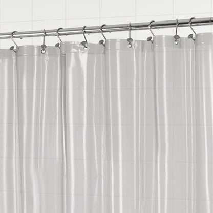 Barossa Design Extra Long Clear Black Shower Curtain Liner with 3 Magnets - 72" x 84" XL, Waterproof PEVA Lightweight Shower Liner for Bathroom, PVC Free, Metal Grommets - Clear Black, 72x84