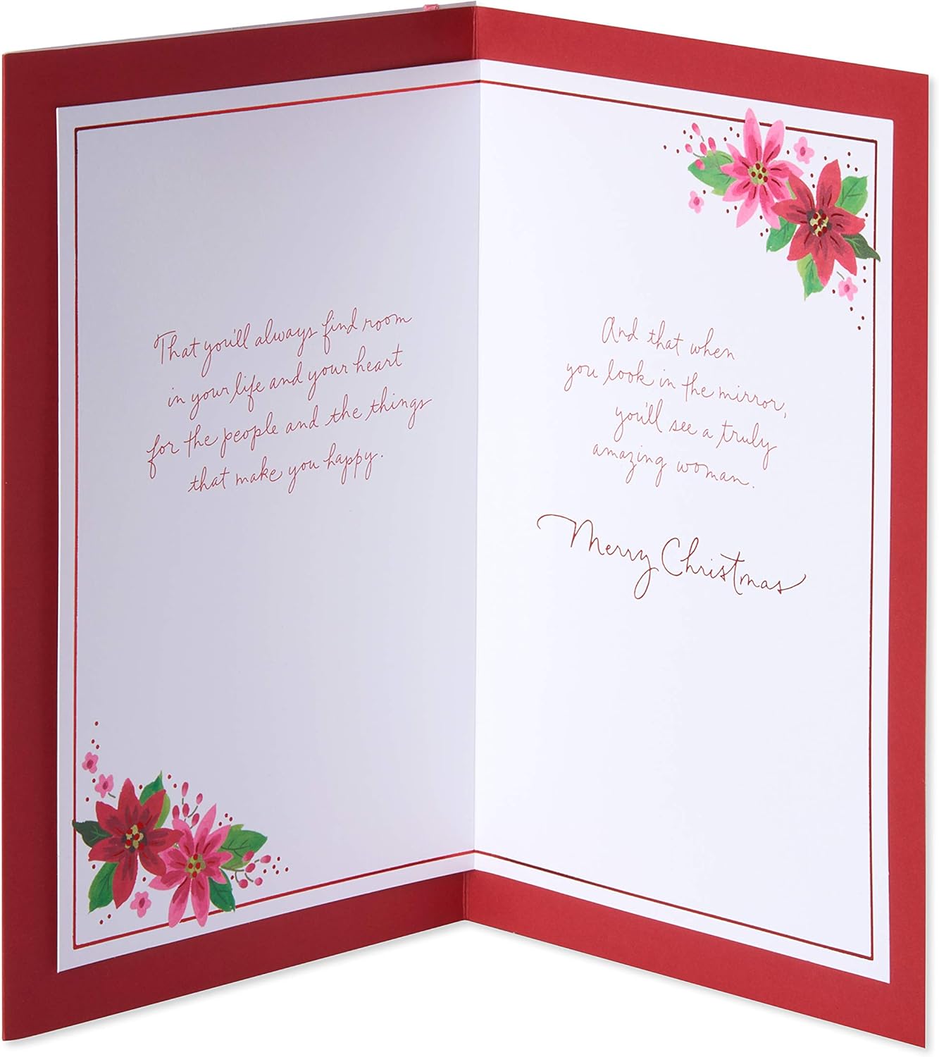 American Greetings Christmas Card - Festive Floral Design with Poinsettias for Daughter | Perfect Holiday Greeting