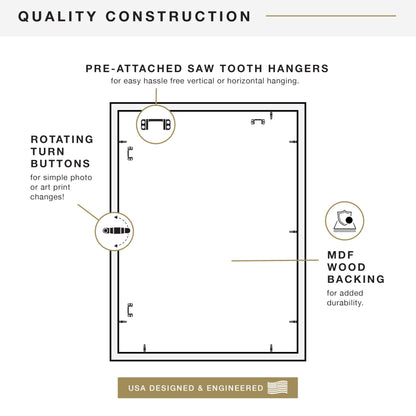 MCS Studio Gallery 20x27 Poster Frame Black Woodgrain, Vertical & Horizontal Wall Hanging Large Picture Frame for Photos, Posters & Art Prints (2-Pack)